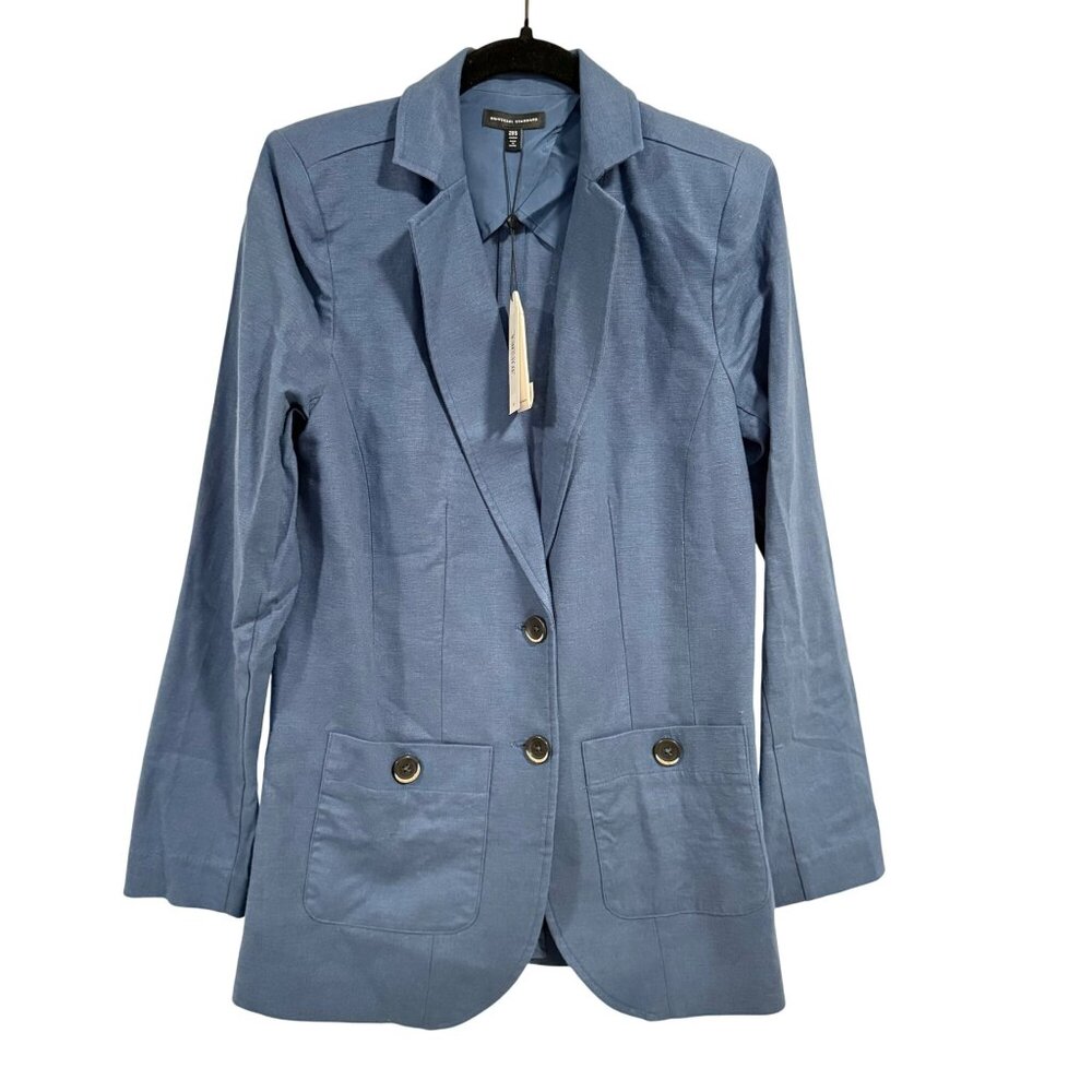 Universal Standard Coastal Linen Blue Blazer Size 2XS NWT
